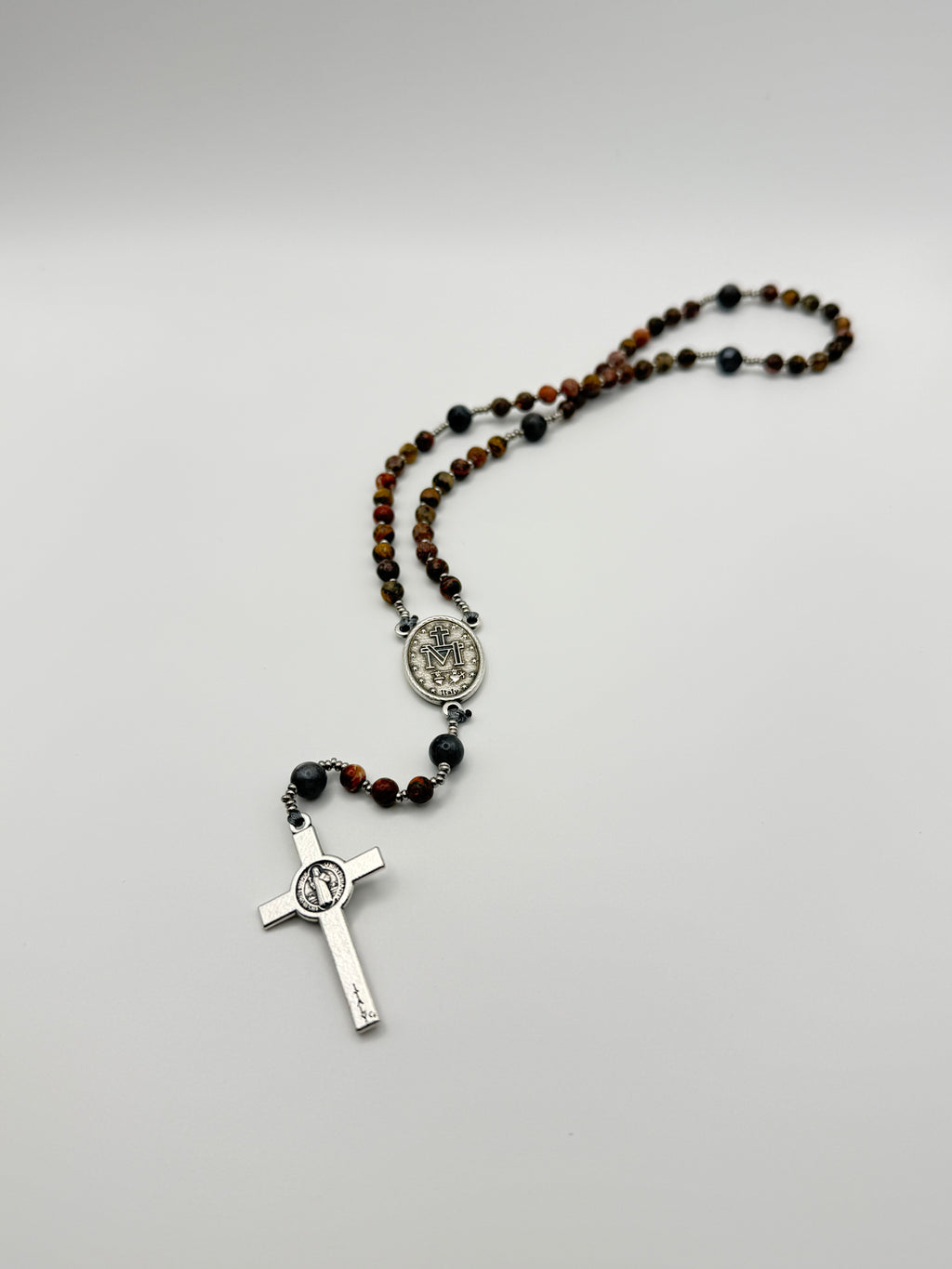 Red Leopard Jasper & Black Larvikite (Mini)