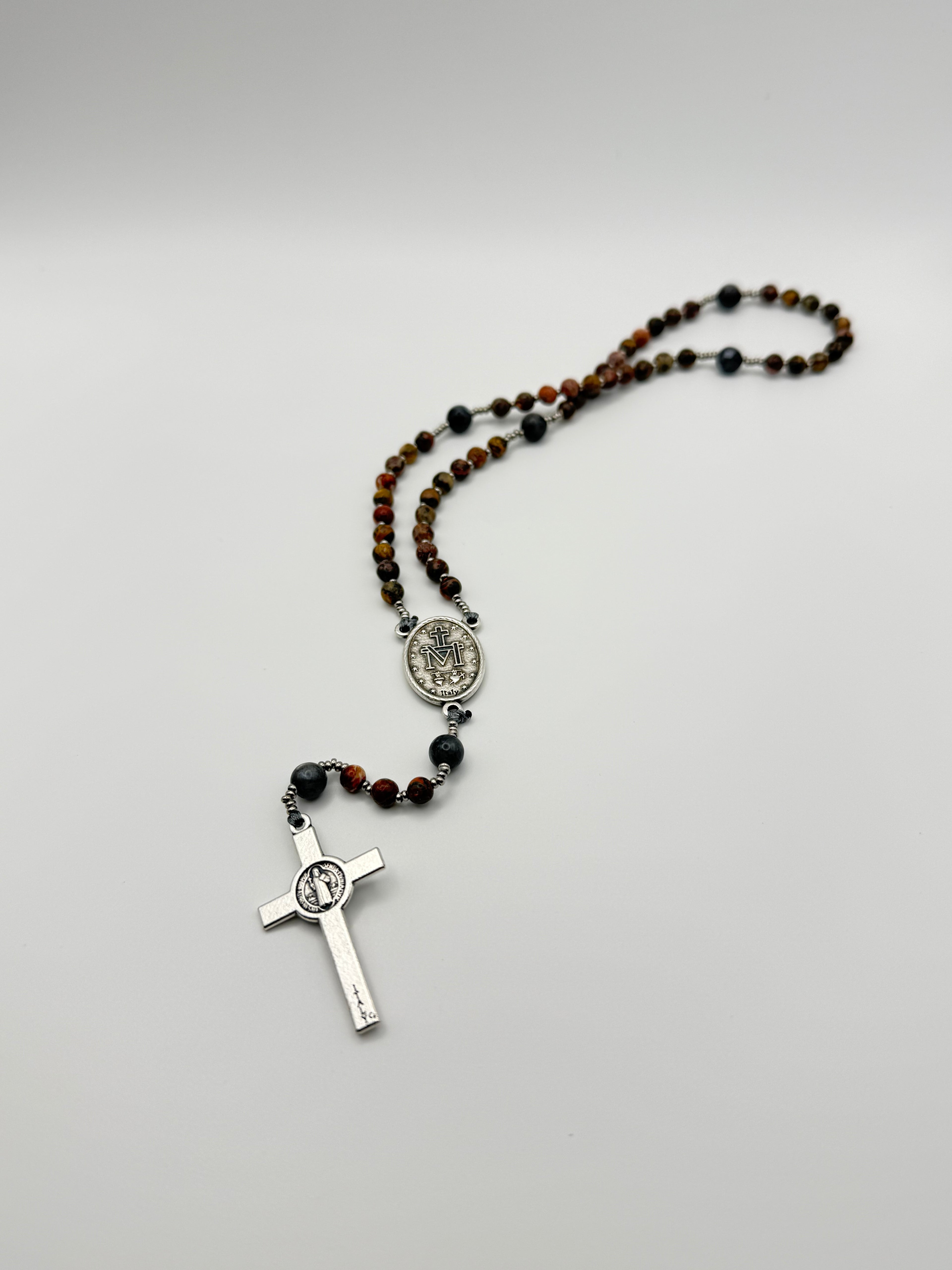 Red Leopard Jasper & Black Larvikite (Mini)