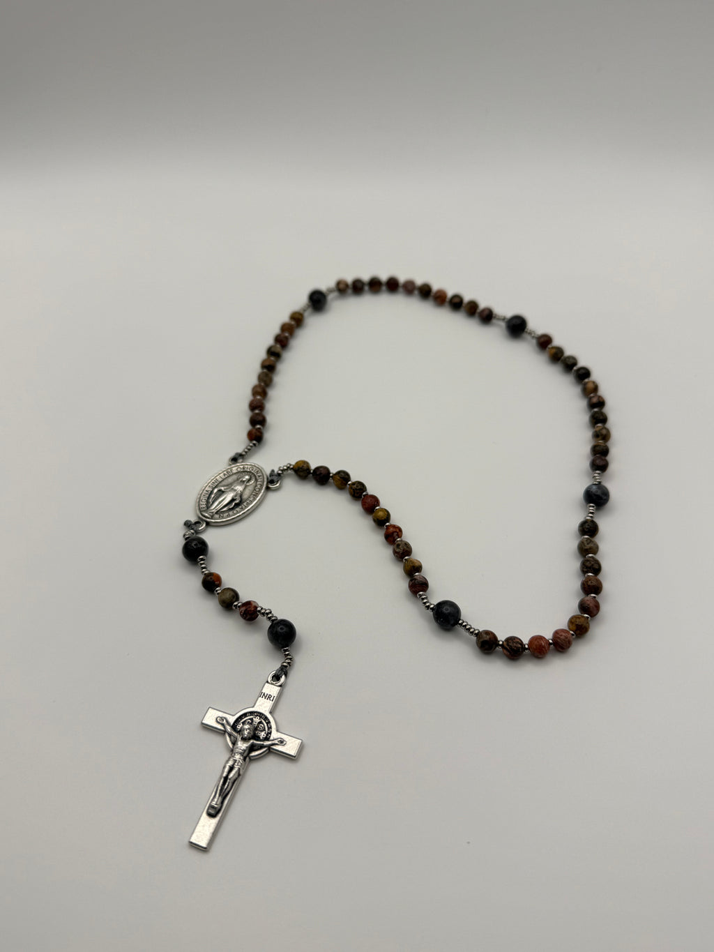 Red Leopard Jasper & Black Larvikite (Mini)