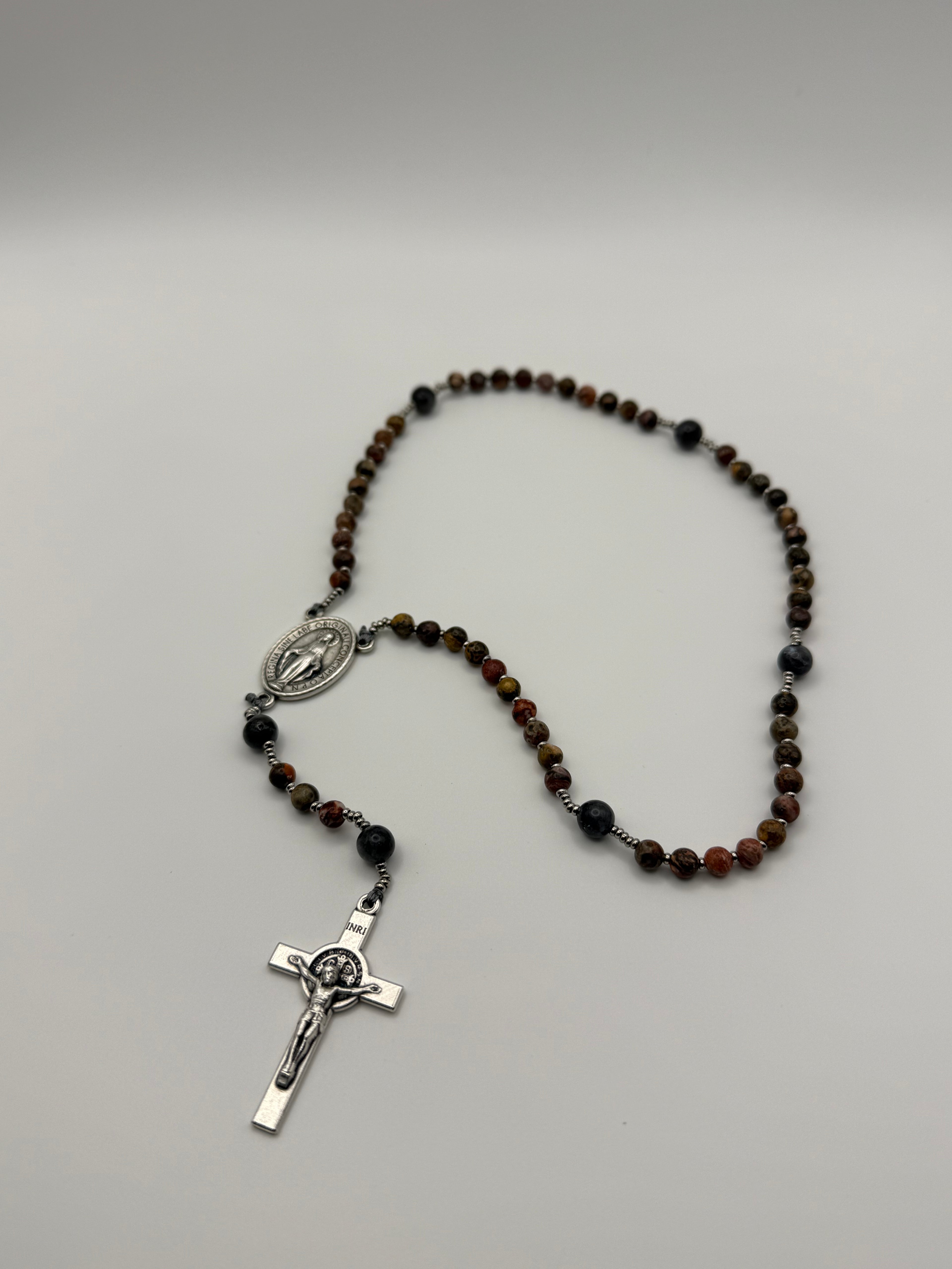 Red Leopard Jasper & Black Larvikite (Mini)