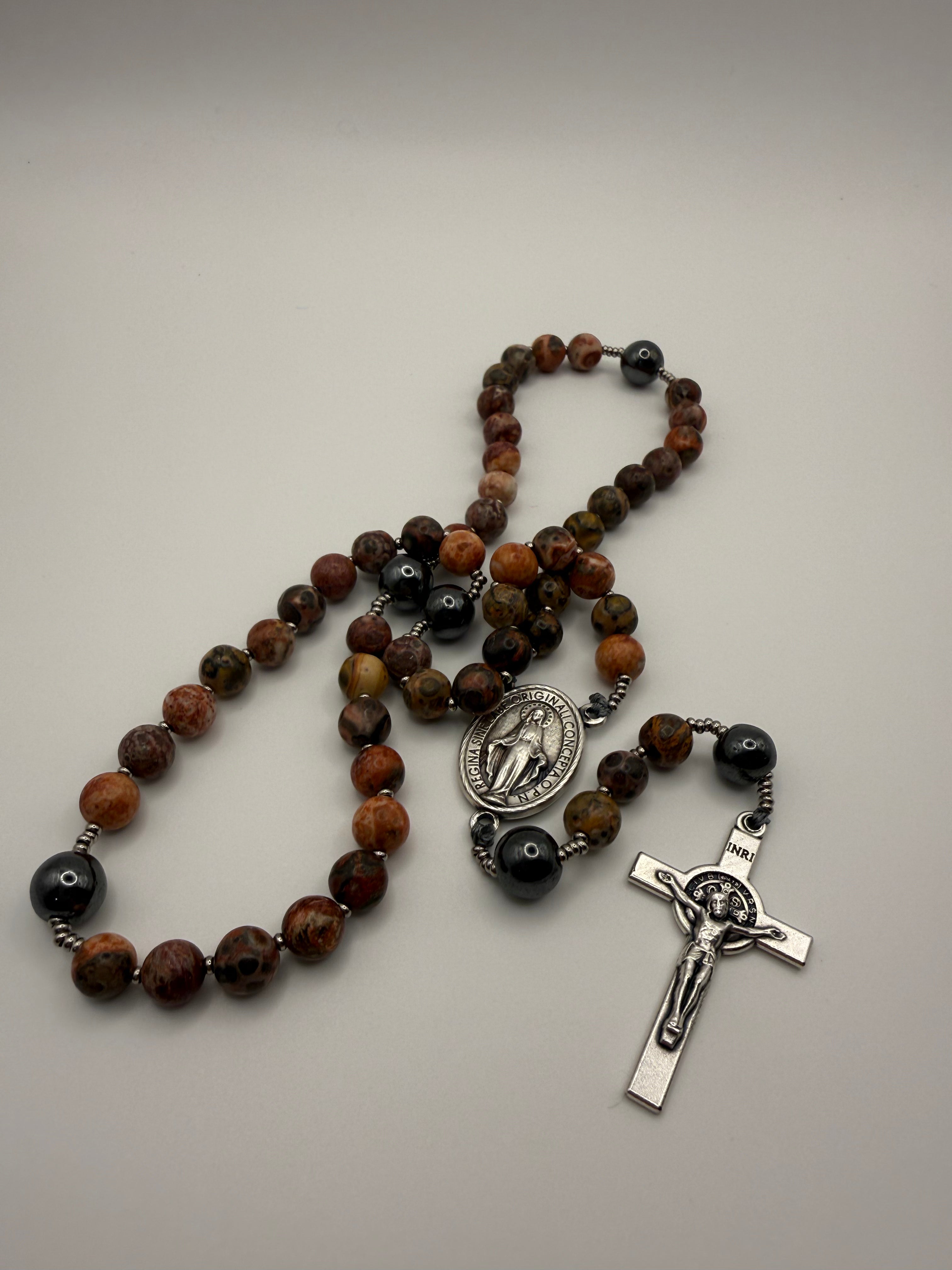 Red Leopard Jasper & Hematite (Medium)