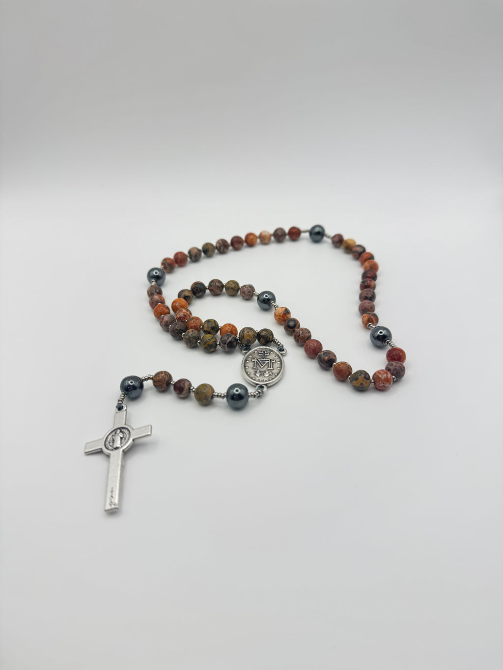 Red Leopard Jasper & Hematite (Medium)