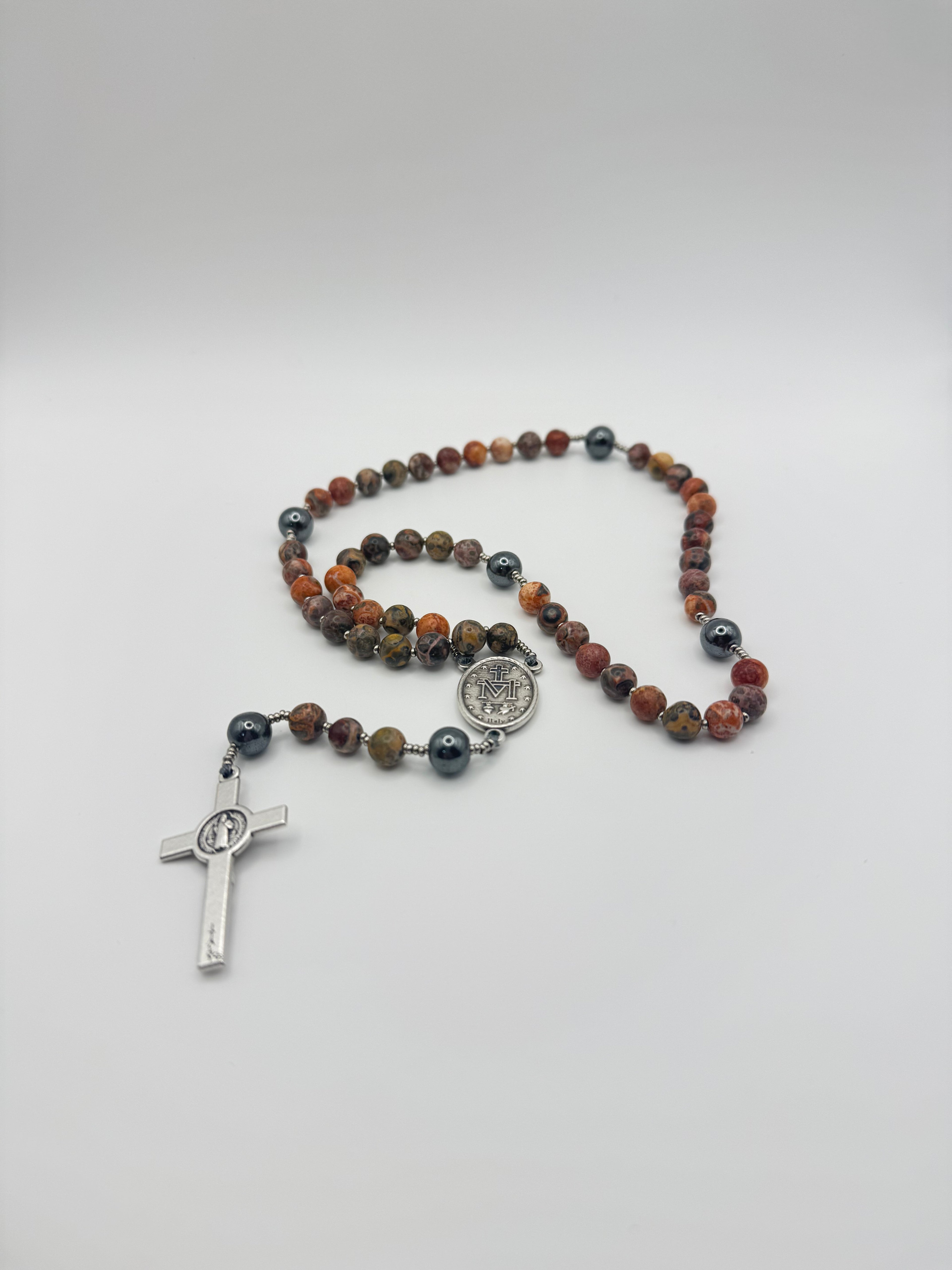 Red Leopard Jasper & Hematite (Medium)
