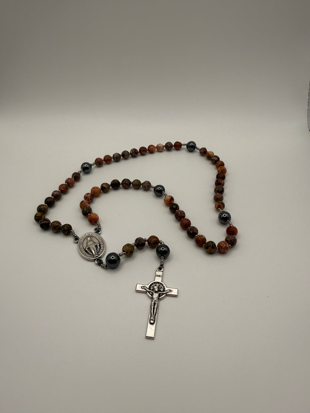 Red Leopard Jasper & Hematite (Medium)