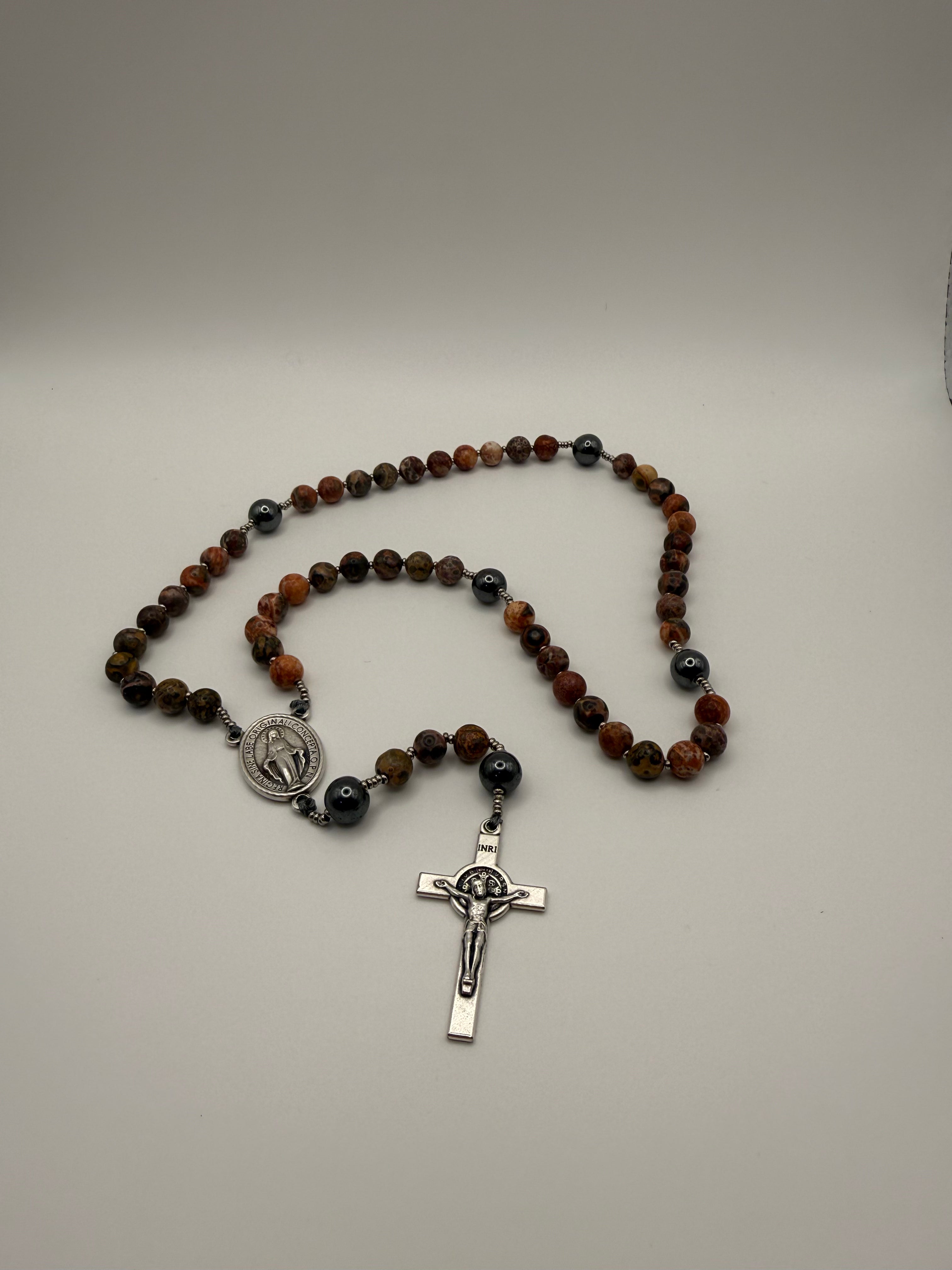 Red Leopard Jasper & Hematite (Medium)