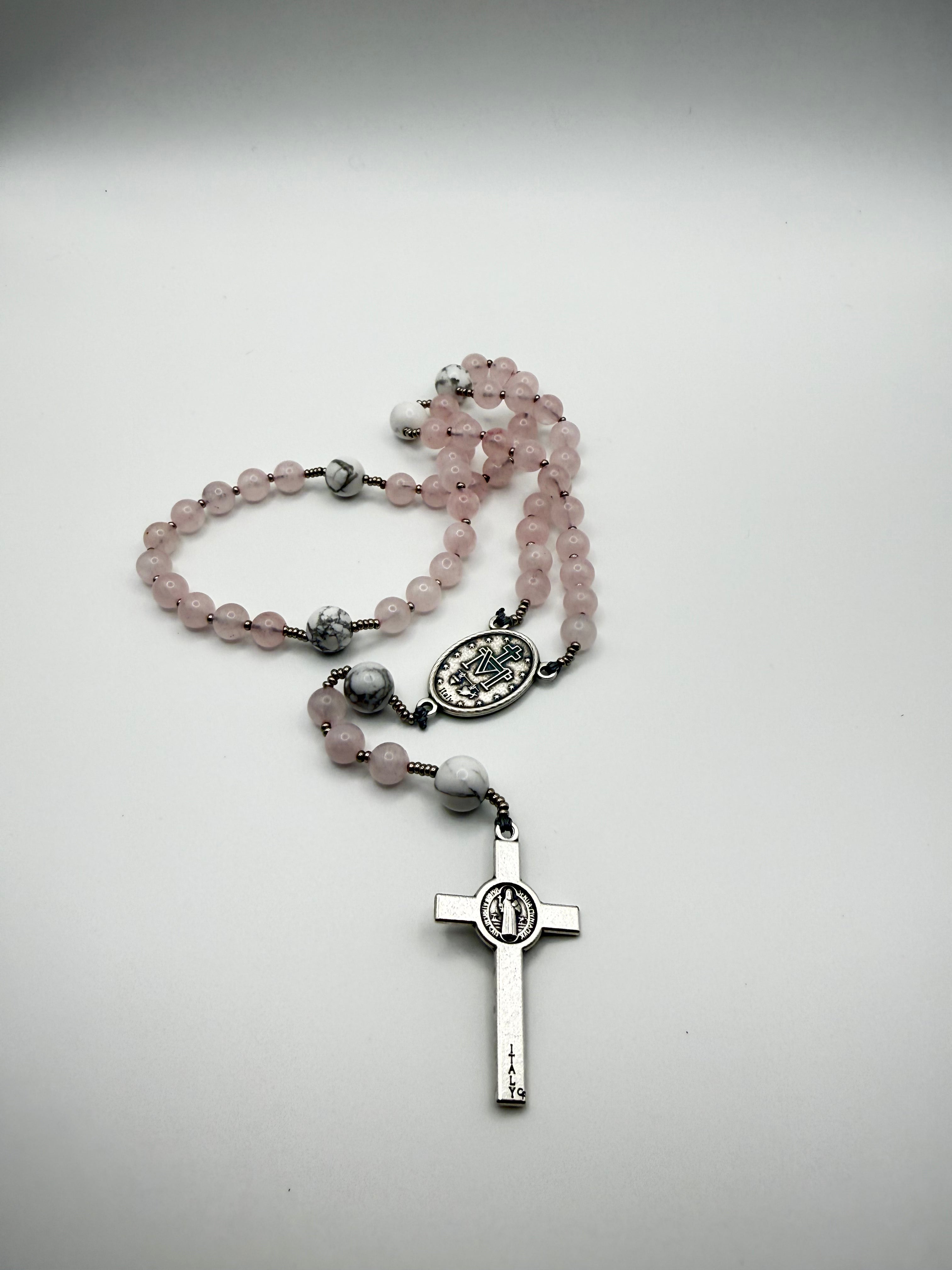Rose Quartz & White Howlite (Small)