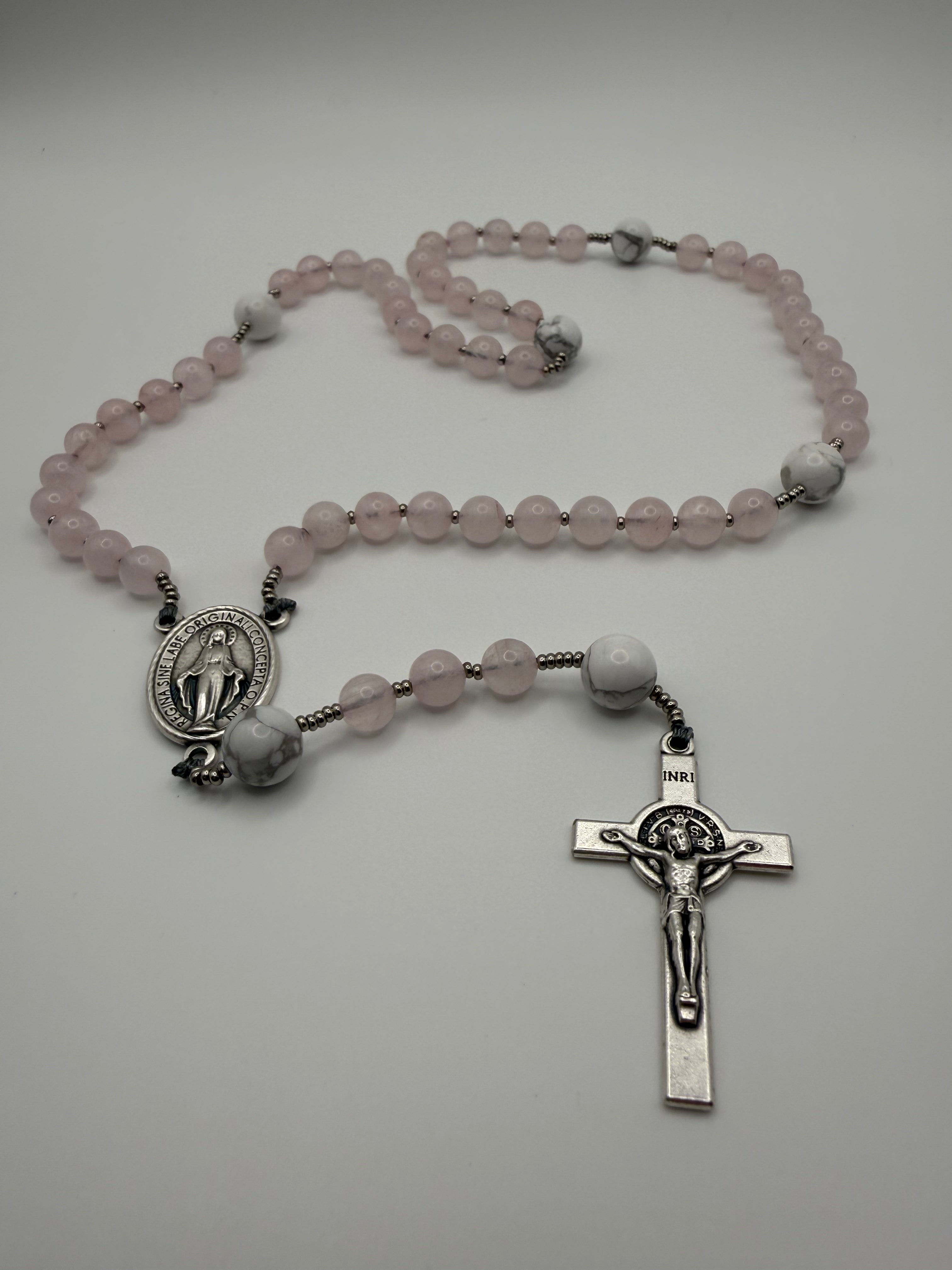 Rose Quartz & White Howlite (Small)