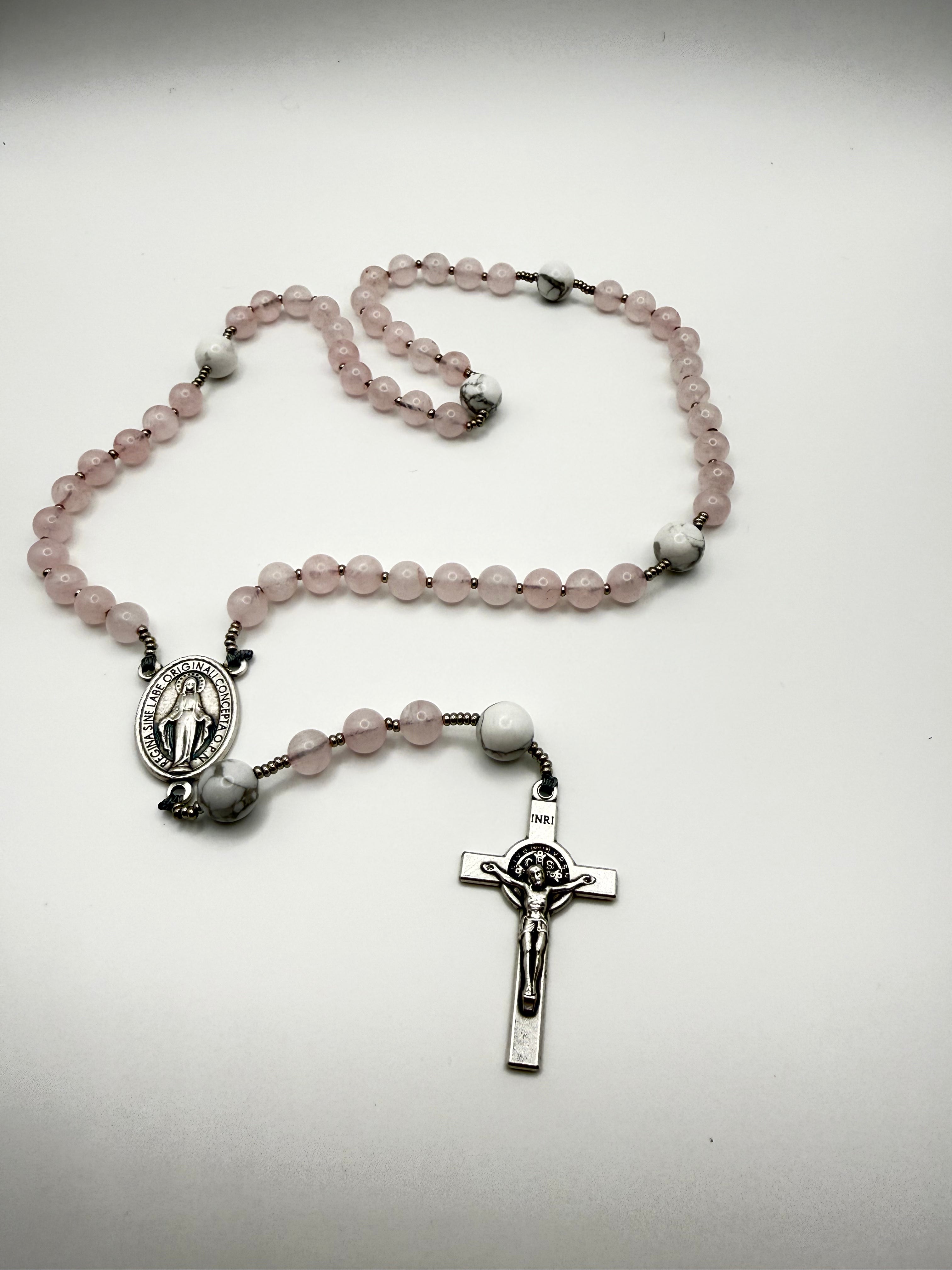 Rose Quartz & White Howlite (Small)