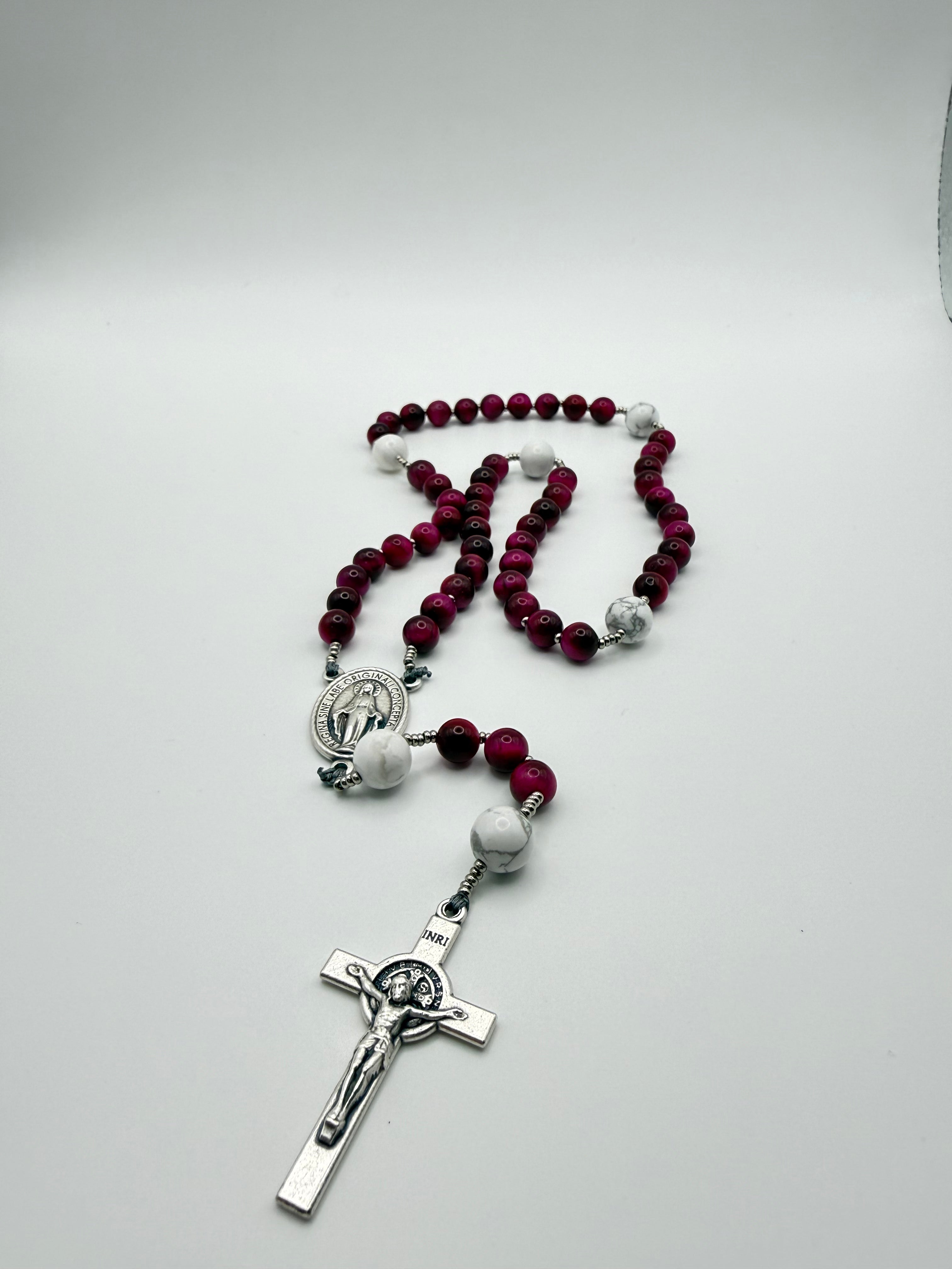 Rose Tiger's Eye & White Howlite (Medium)