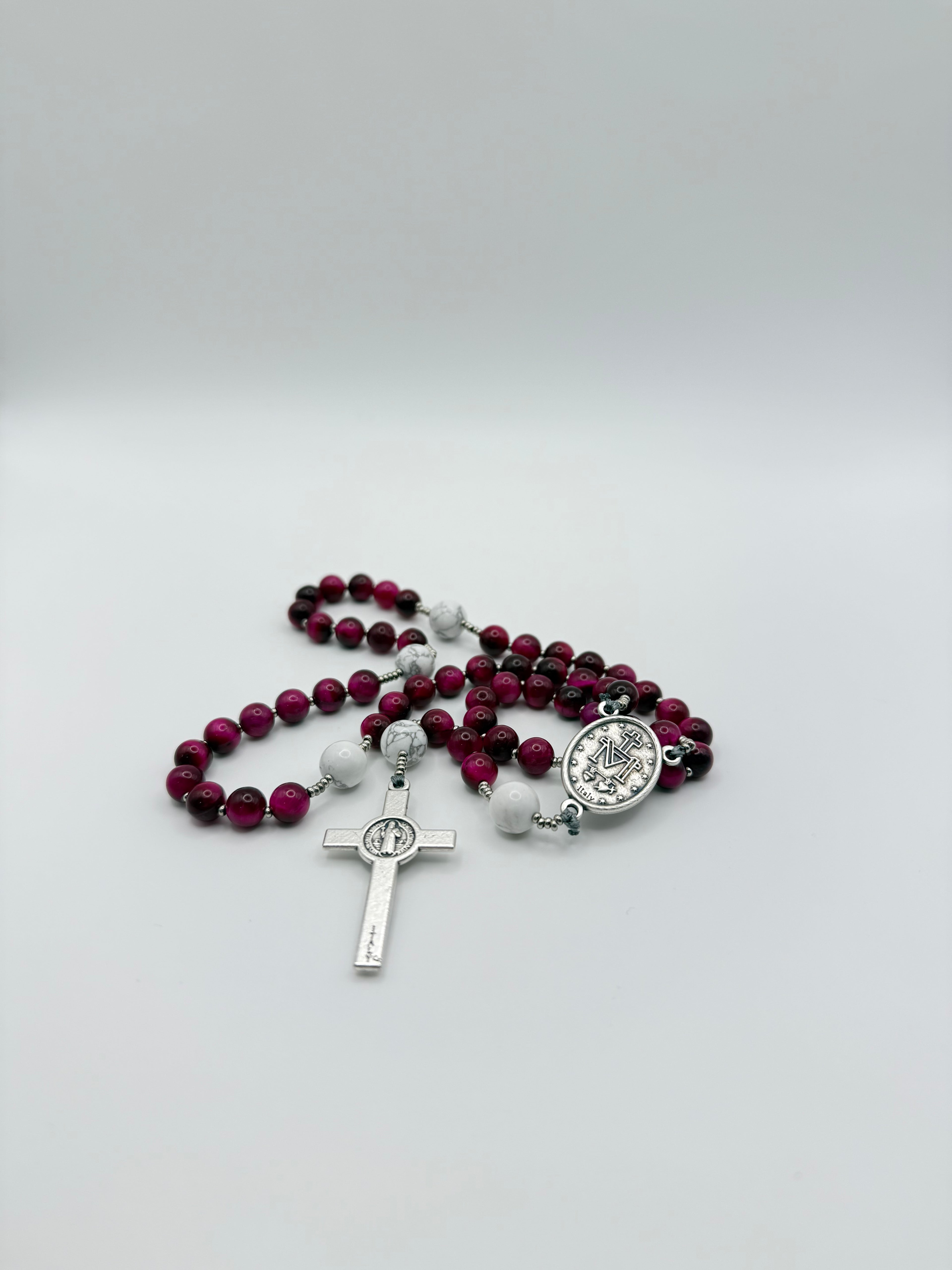 Rose Tiger's Eye & White Howlite (Medium)