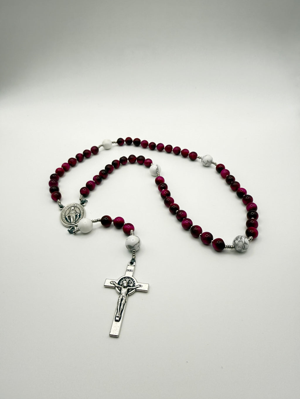 Rose Tiger's Eye & White Howlite (Medium)