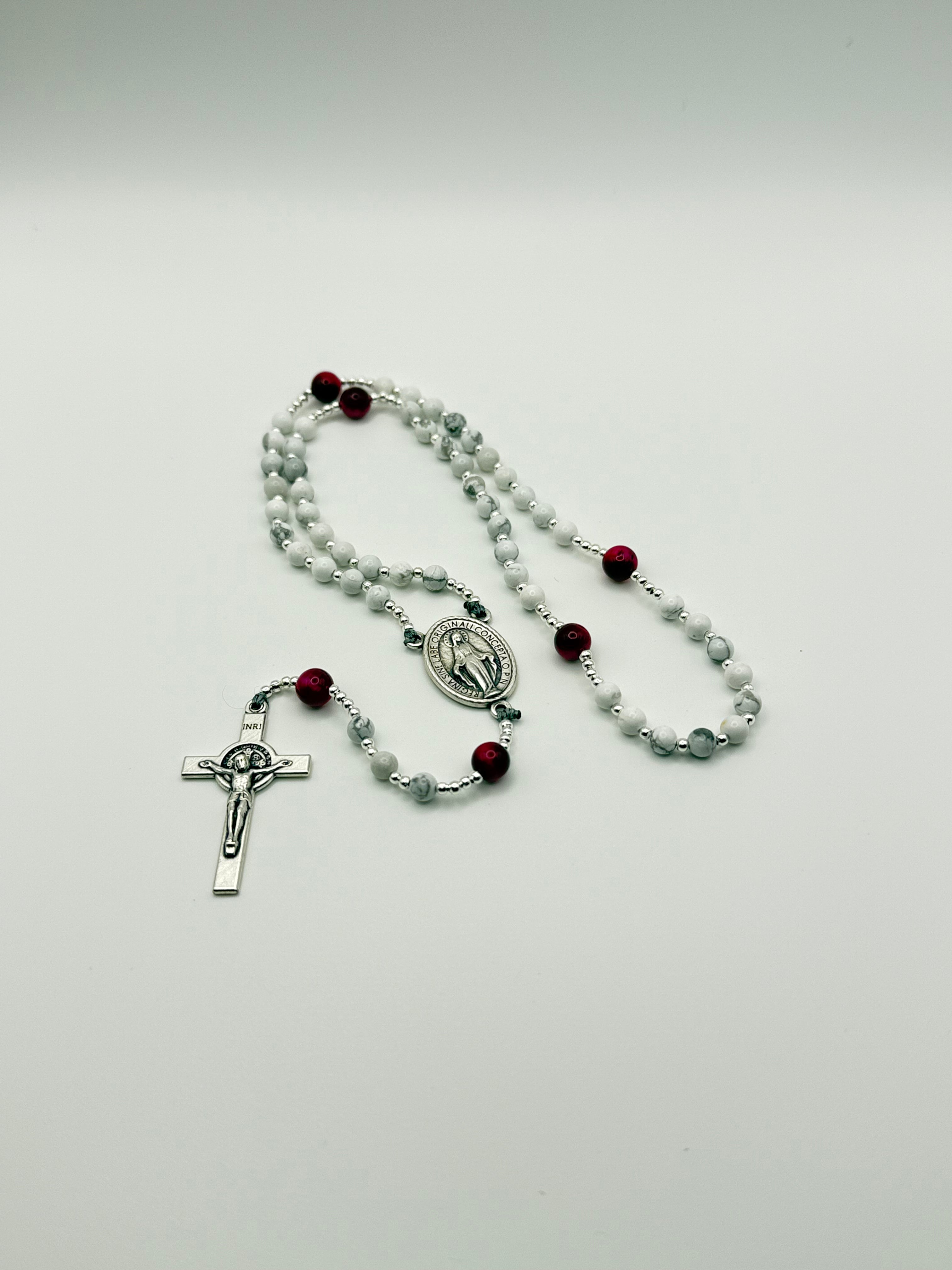 White Howlite & Rose Tiger's Eye (Small)